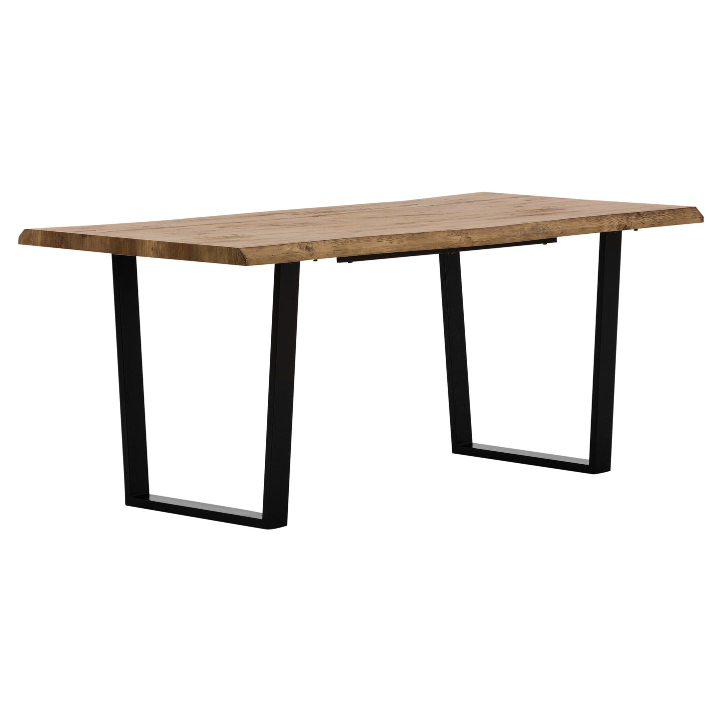 LIVE EDGE DINING TABLE WITH BLACK METAL LEGS