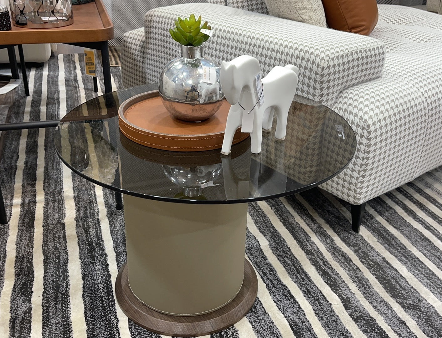 H1059820-Saddle Leather Side Table