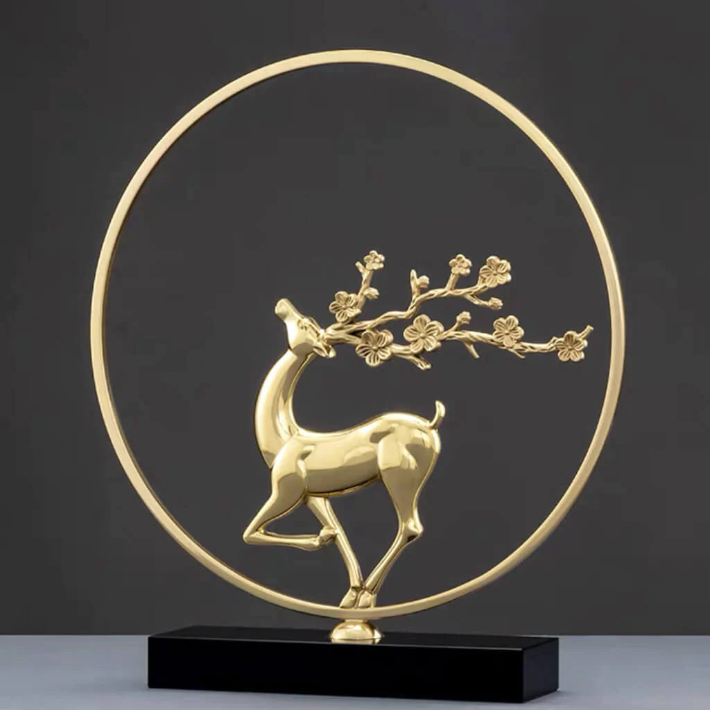 Gold Deer Marble Base