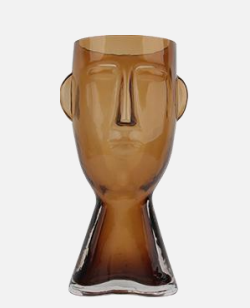 BROWN FACE VASE