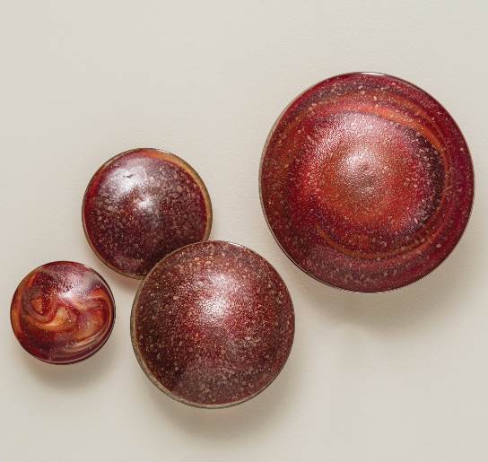 GLASS WALL MUSHROOMS S/4